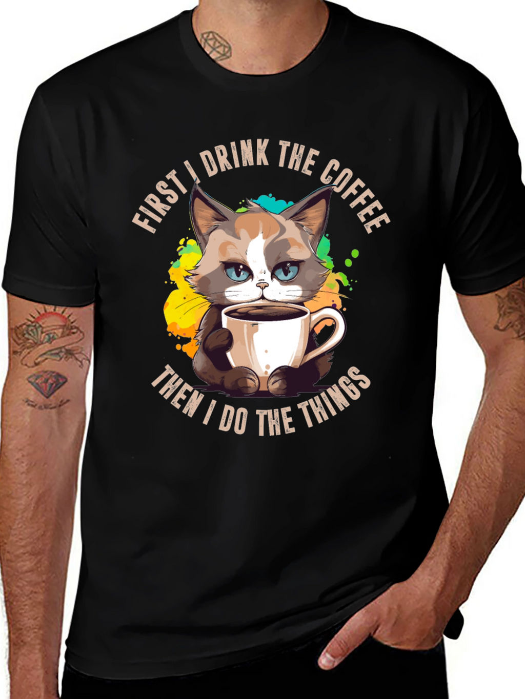 Funny Grumpy Cat Coffee T-Shirt