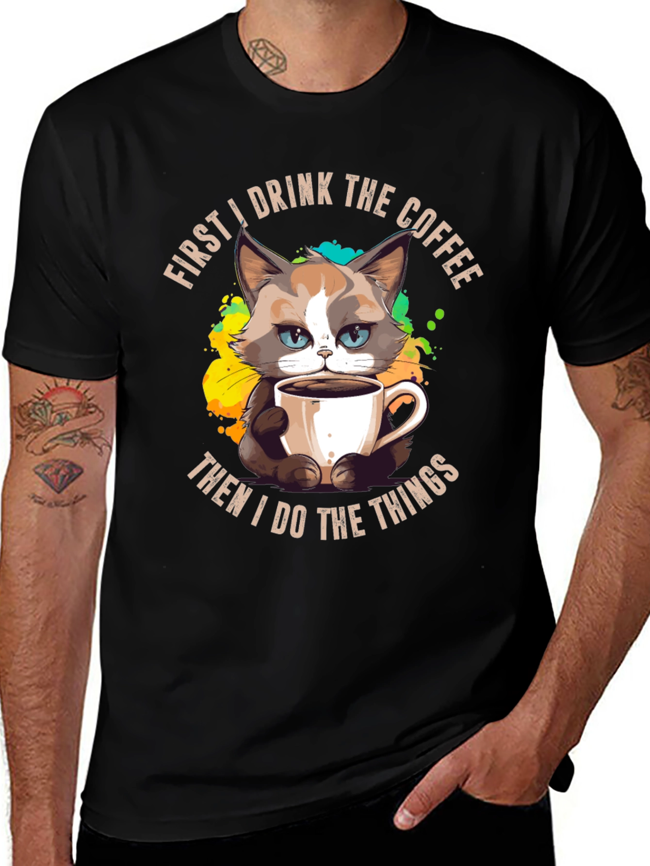 Funny Grumpy Cat Coffee T-Shirt