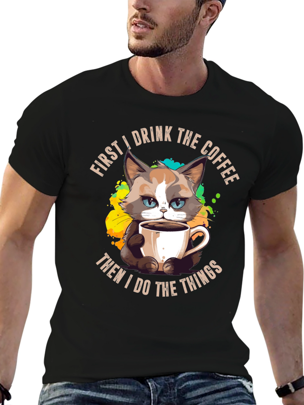 Funny Grumpy Cat Coffee T-Shirt