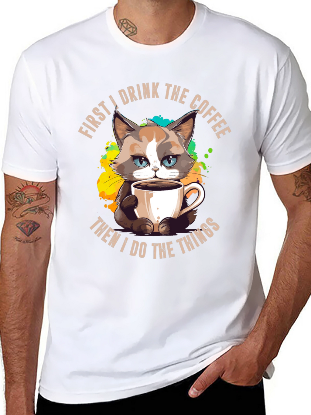 Funny Grumpy Cat Coffee T-Shirt