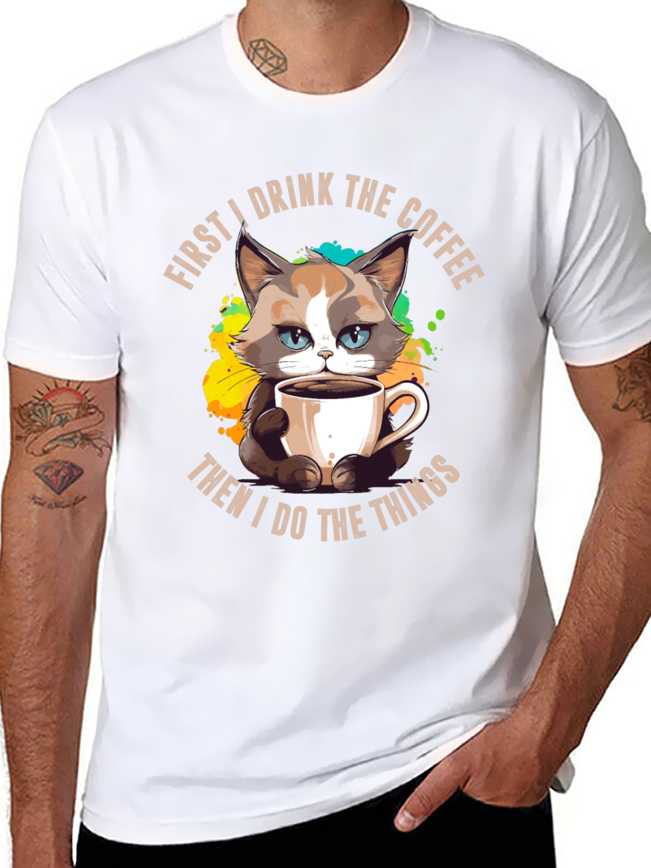 Funny Grumpy Cat Coffee T-Shirt