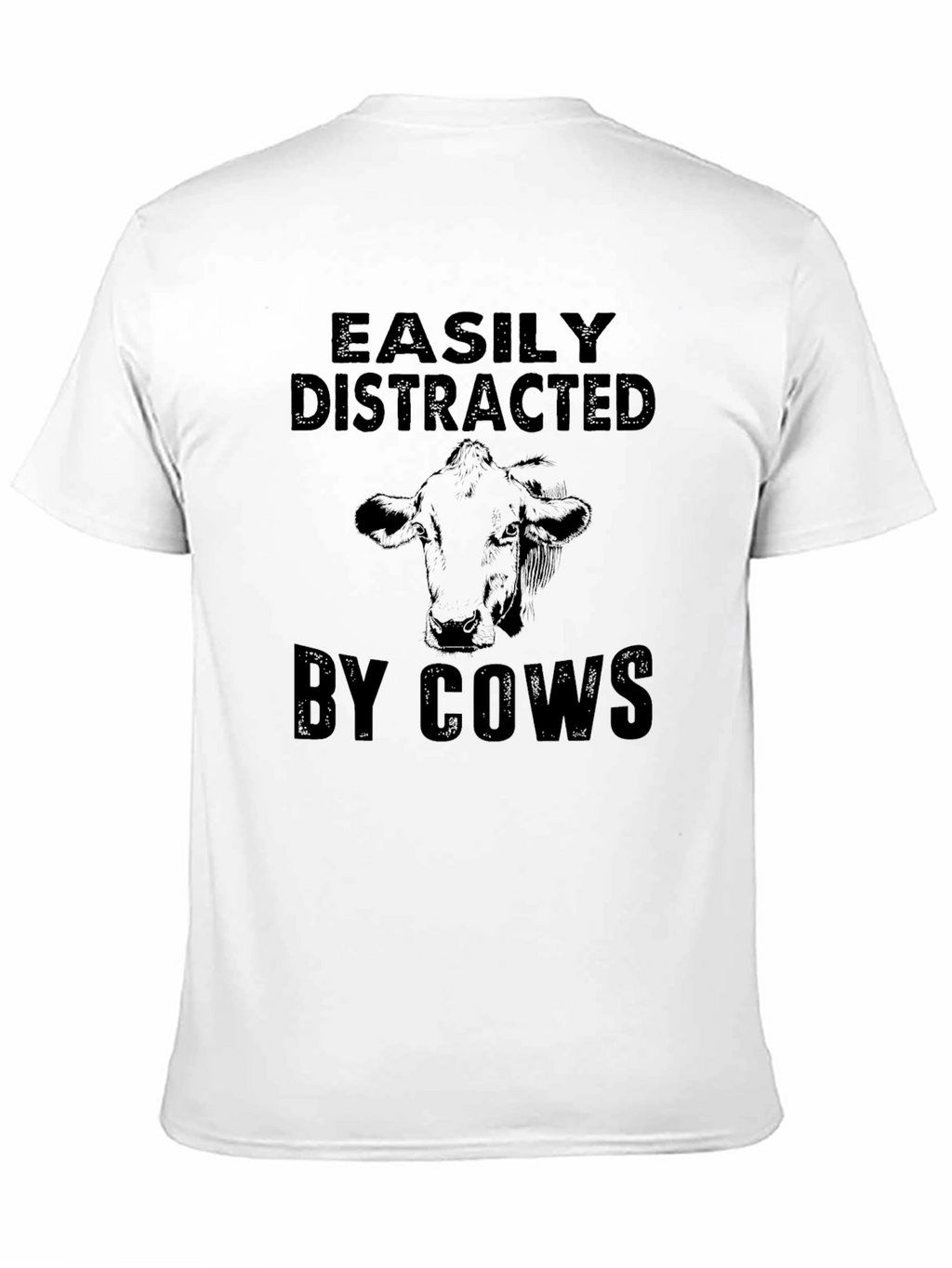 Easily Distracted By Cows Black Graphic Tee