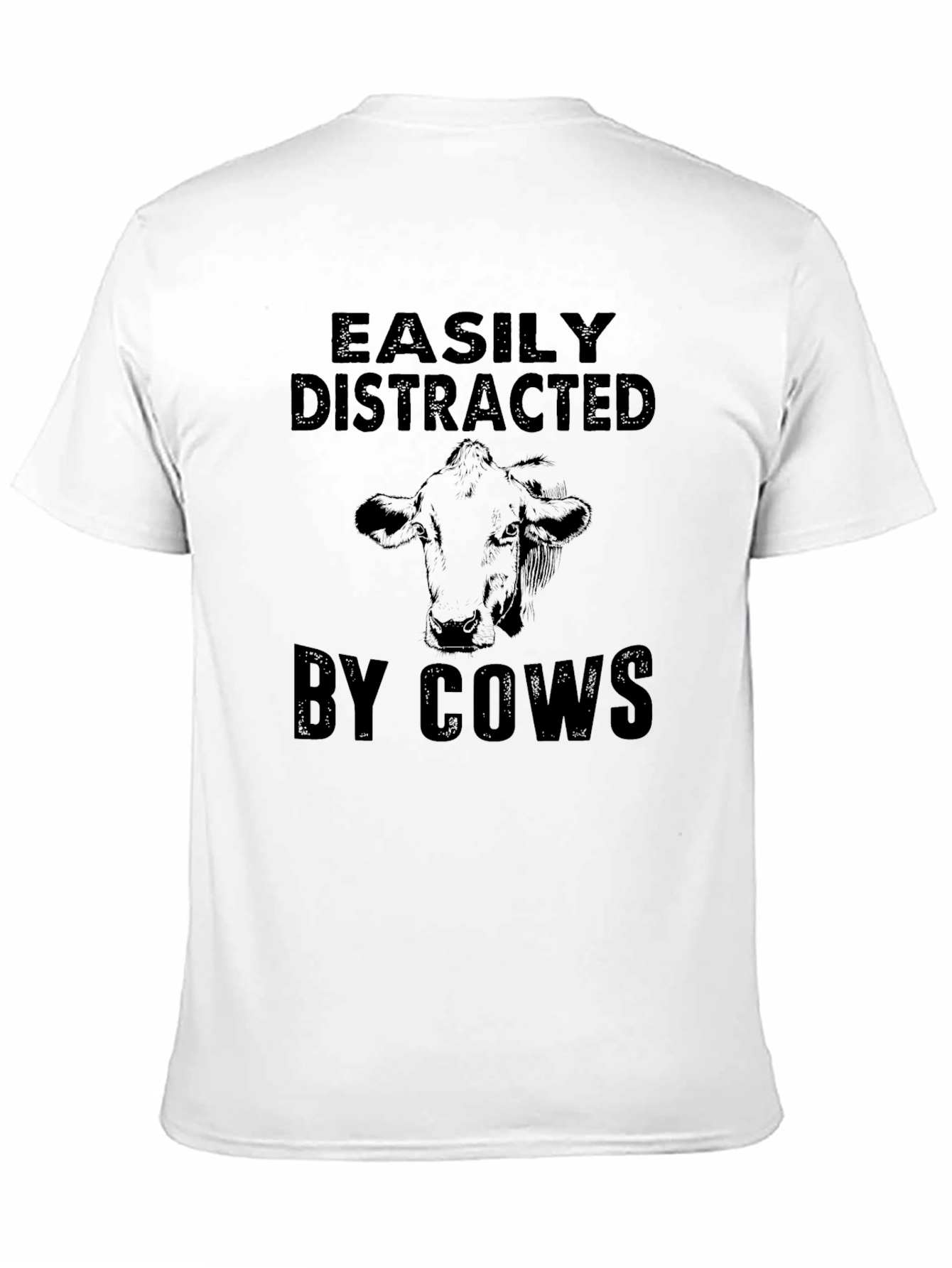 Easily Distracted By Cows Black Graphic Tee