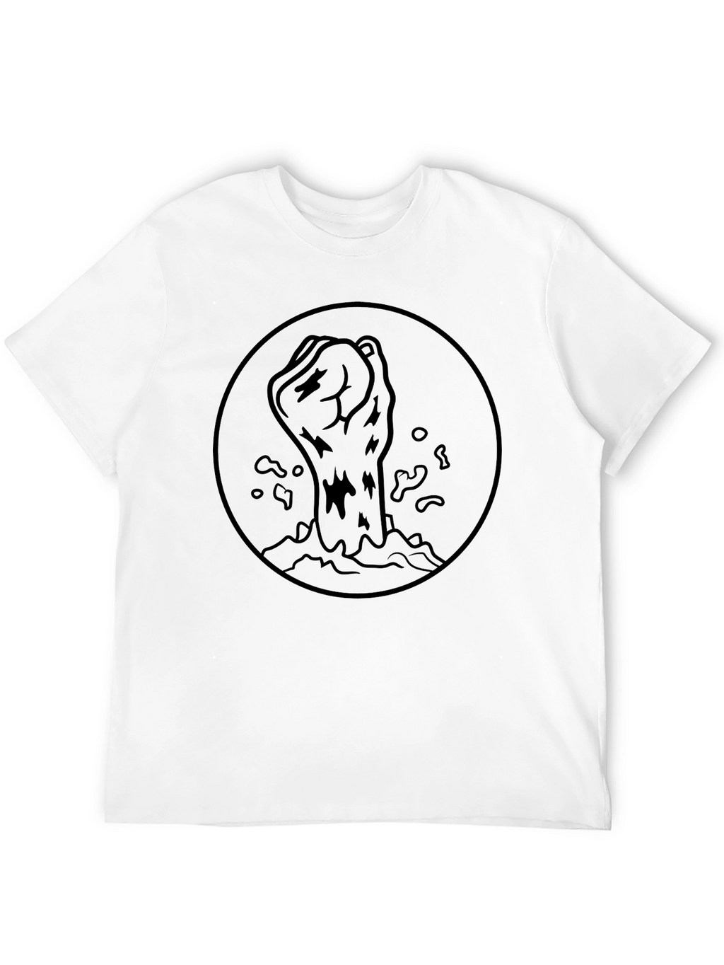 Rising Fist Graphic Tee - Black Cotton Blend