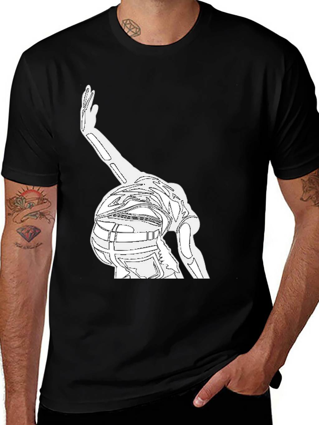 Outline Dancer Graphic Black T-Shirt