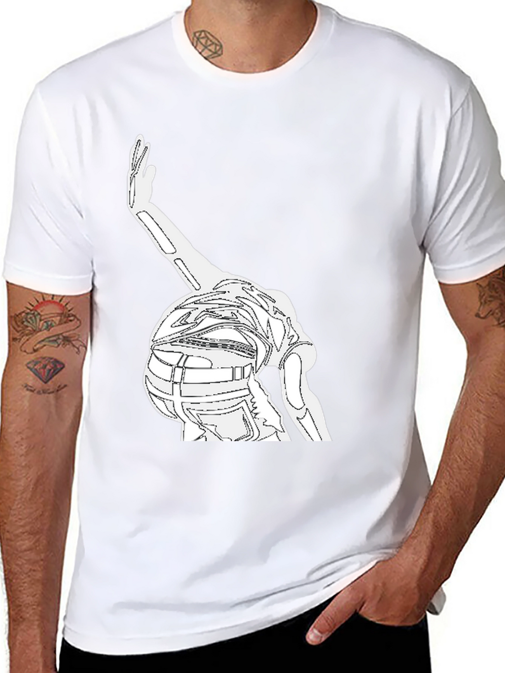 Outline Dancer Graphic Black T-Shirt