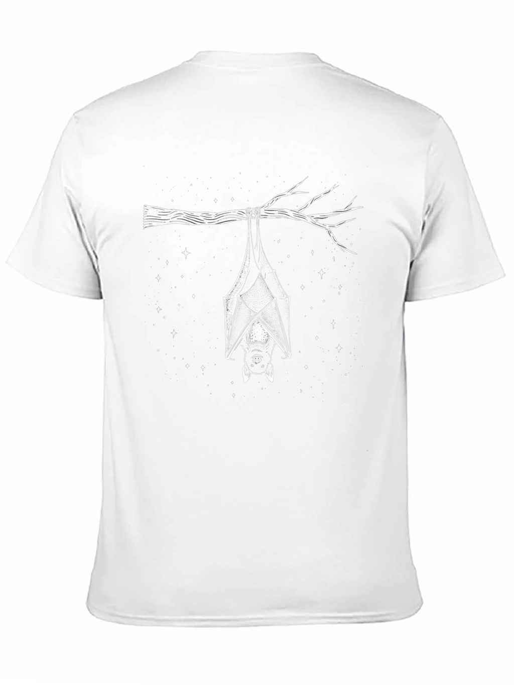 Bat Print Black T-Shirt - Hanging Bat Design