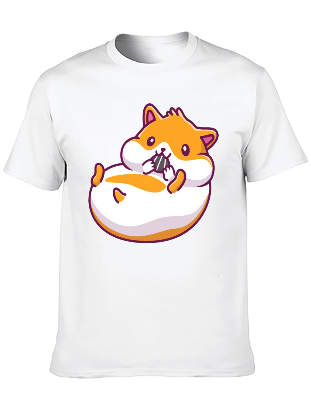 Hamster Cartoon Graphic Black T-Shirt