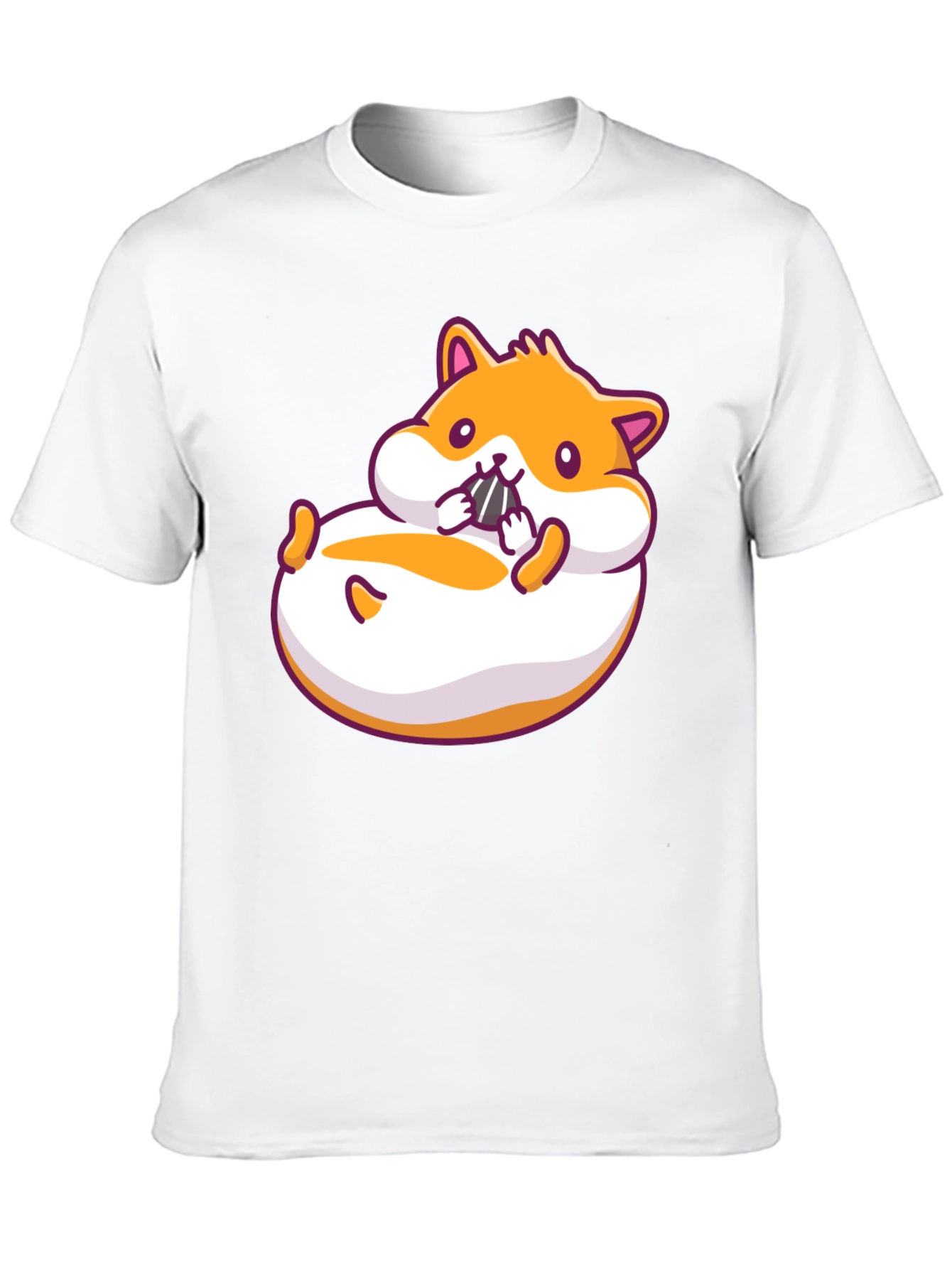 Hamster Cartoon Graphic Black T-Shirt