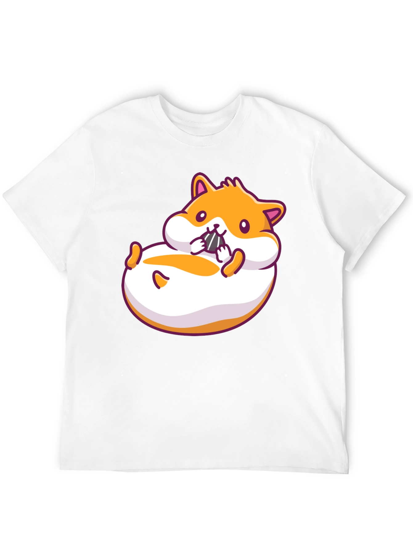 Hamster Cartoon Graphic Black T-Shirt