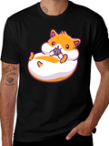 Hamster Cartoon Graphic Black T-Shirt