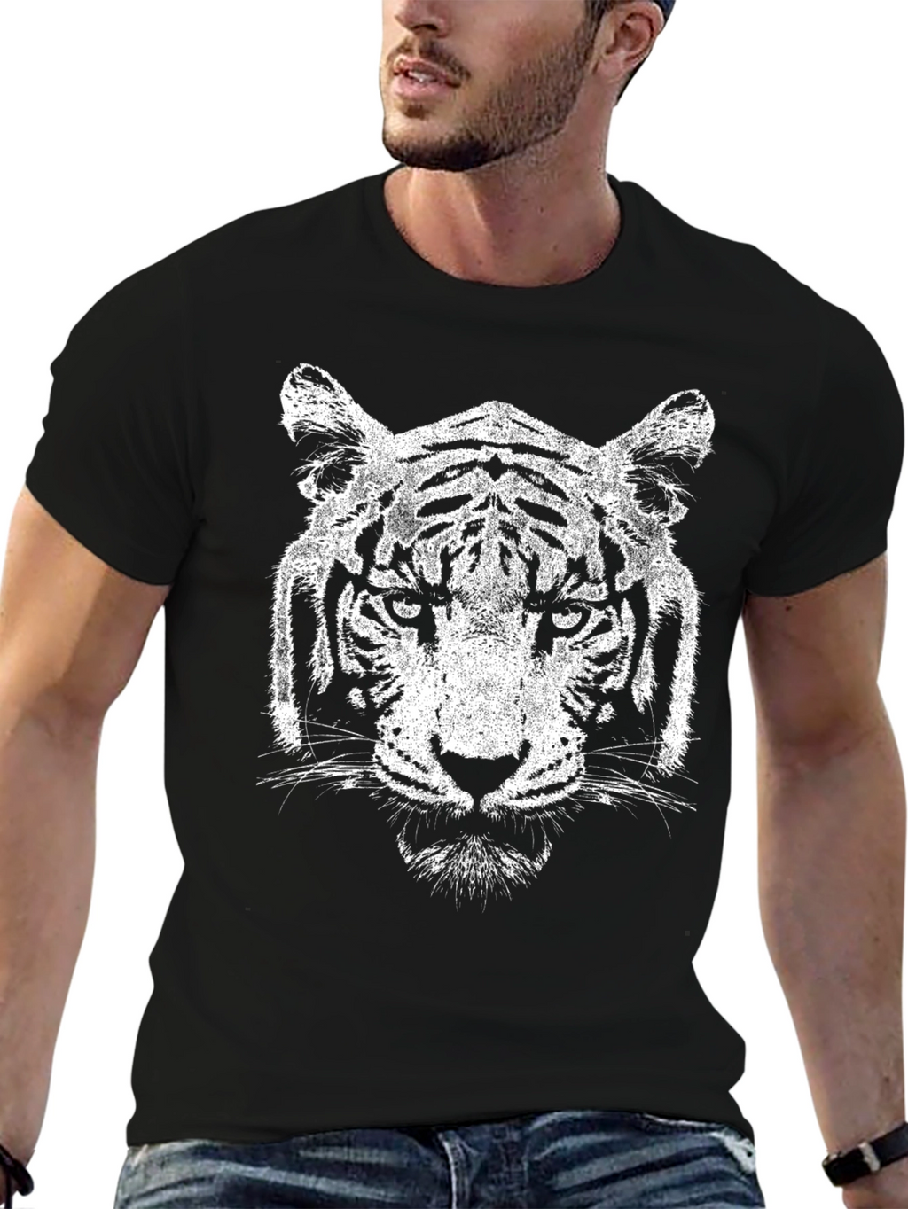Tiger Graphic Tee - Distressed Print