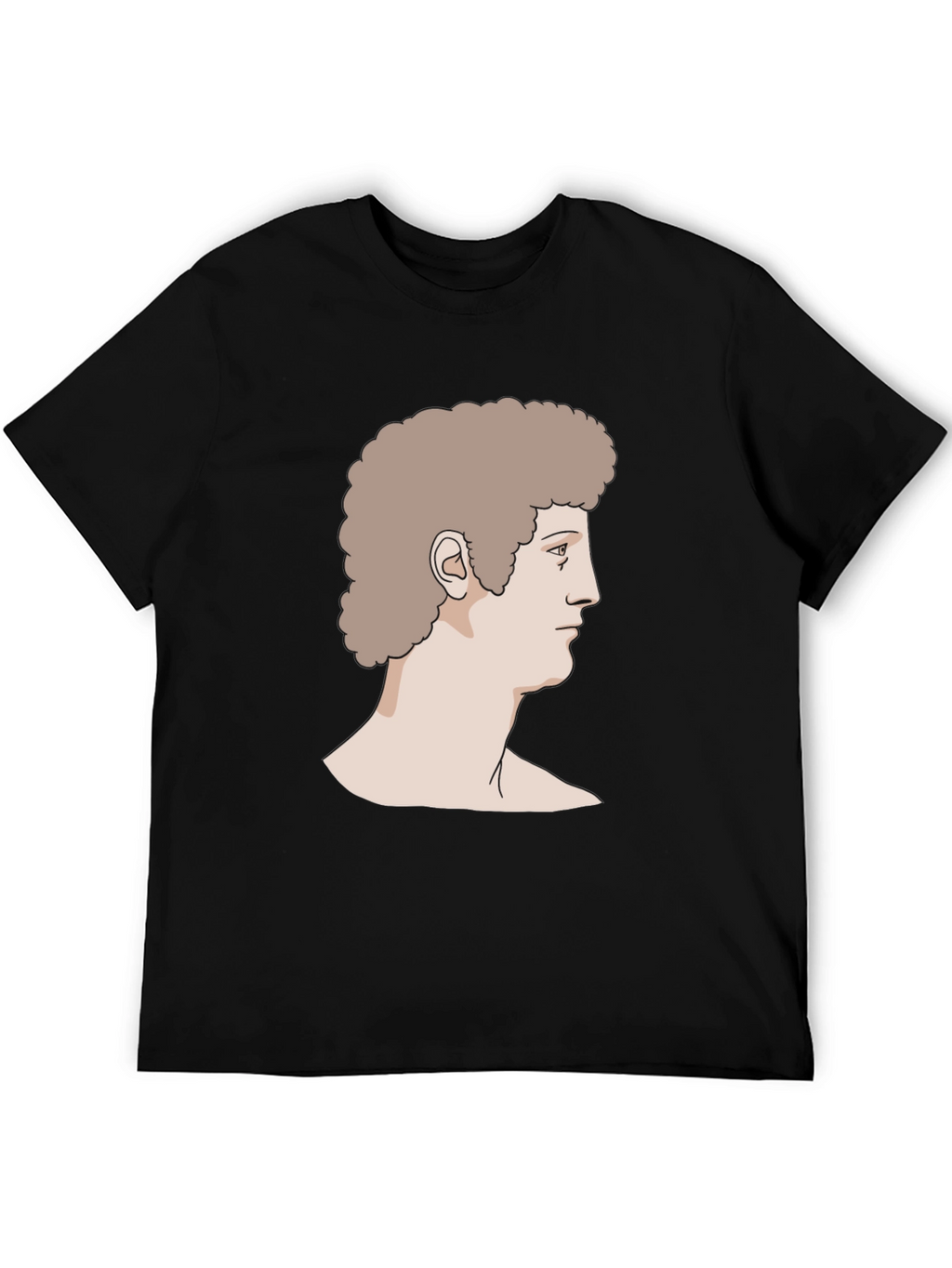 Retro Bust Graphic Print Black T-Shirt
