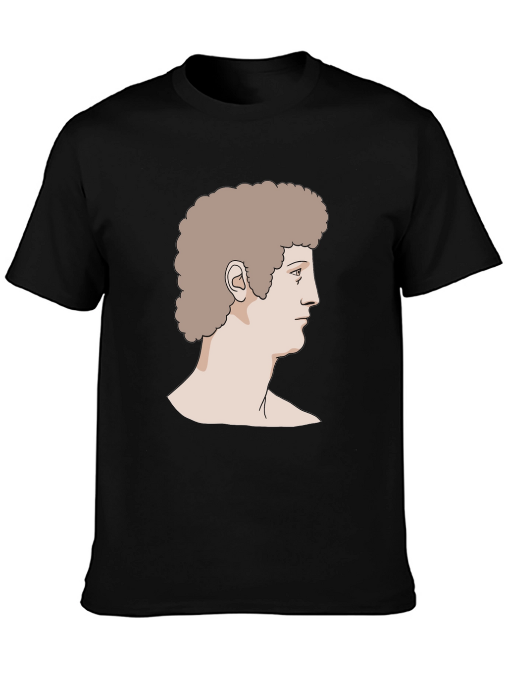 Retro Bust Graphic Print Black T-Shirt