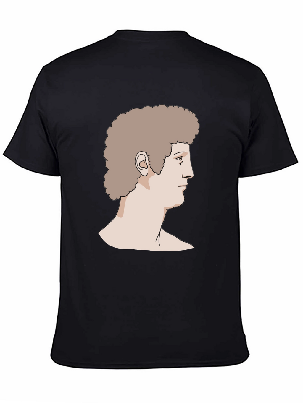 Retro Bust Graphic Print Black T-Shirt