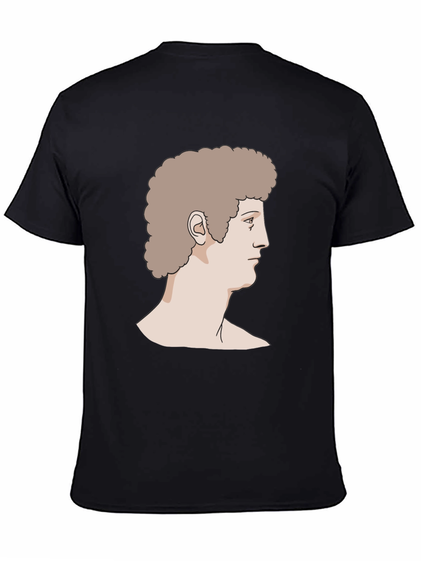 Retro Bust Graphic Print Black T-Shirt