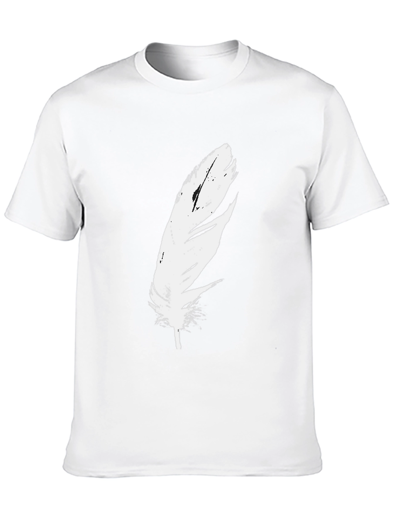 Feather Graphic Black T-Shirt - Modern Style