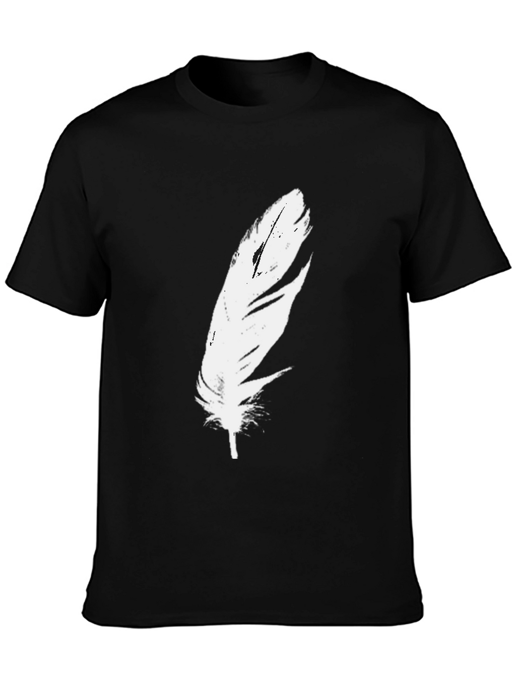 Feather Graphic Black T-Shirt - Modern Style