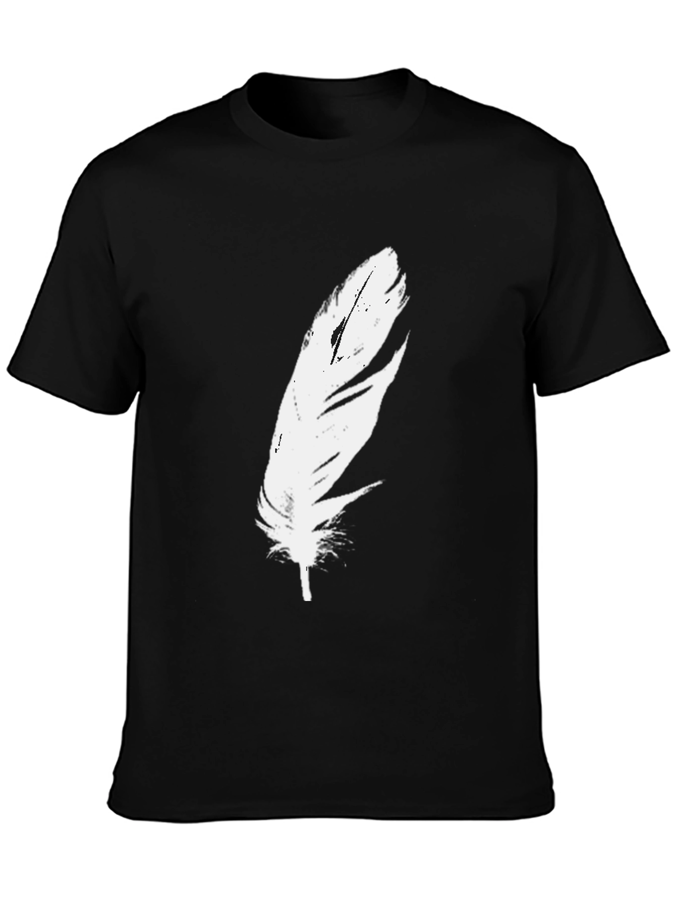 Feather Graphic Black T-Shirt - Modern Style