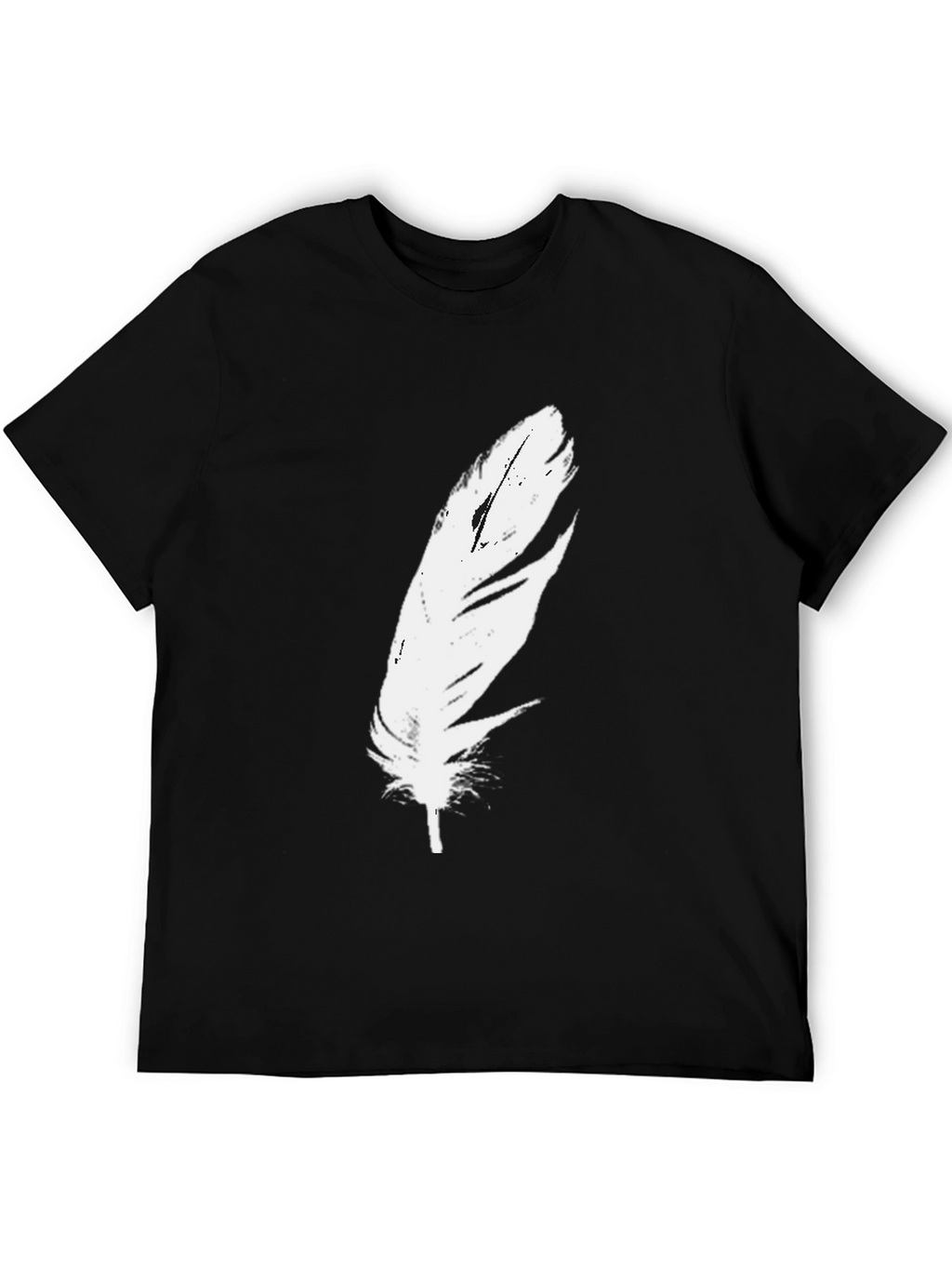 Feather Graphic Black T-Shirt - Modern Style