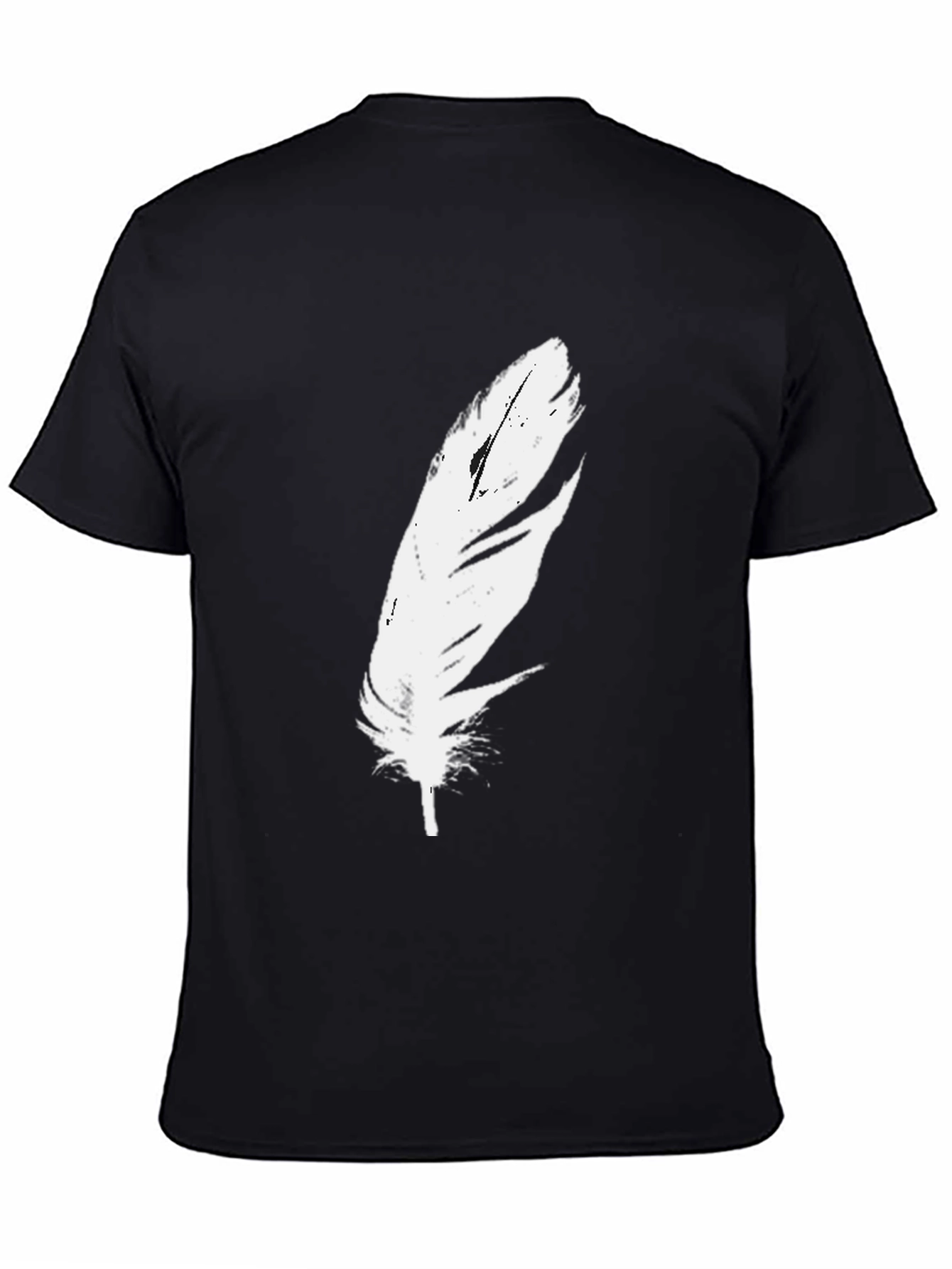 Feather Graphic Black T-Shirt - Modern Style
