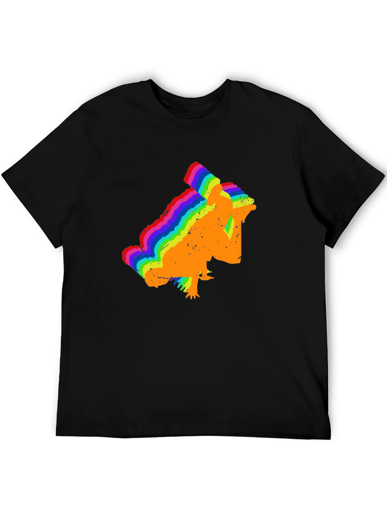 Rainbow Chameleon T-Shirt - Black