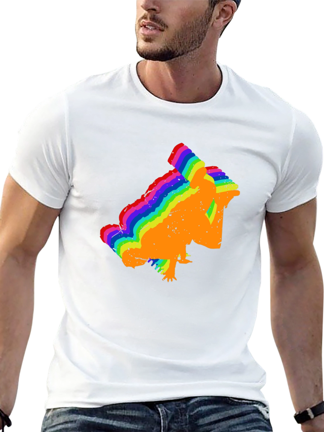 Rainbow Chameleon T-Shirt - Black