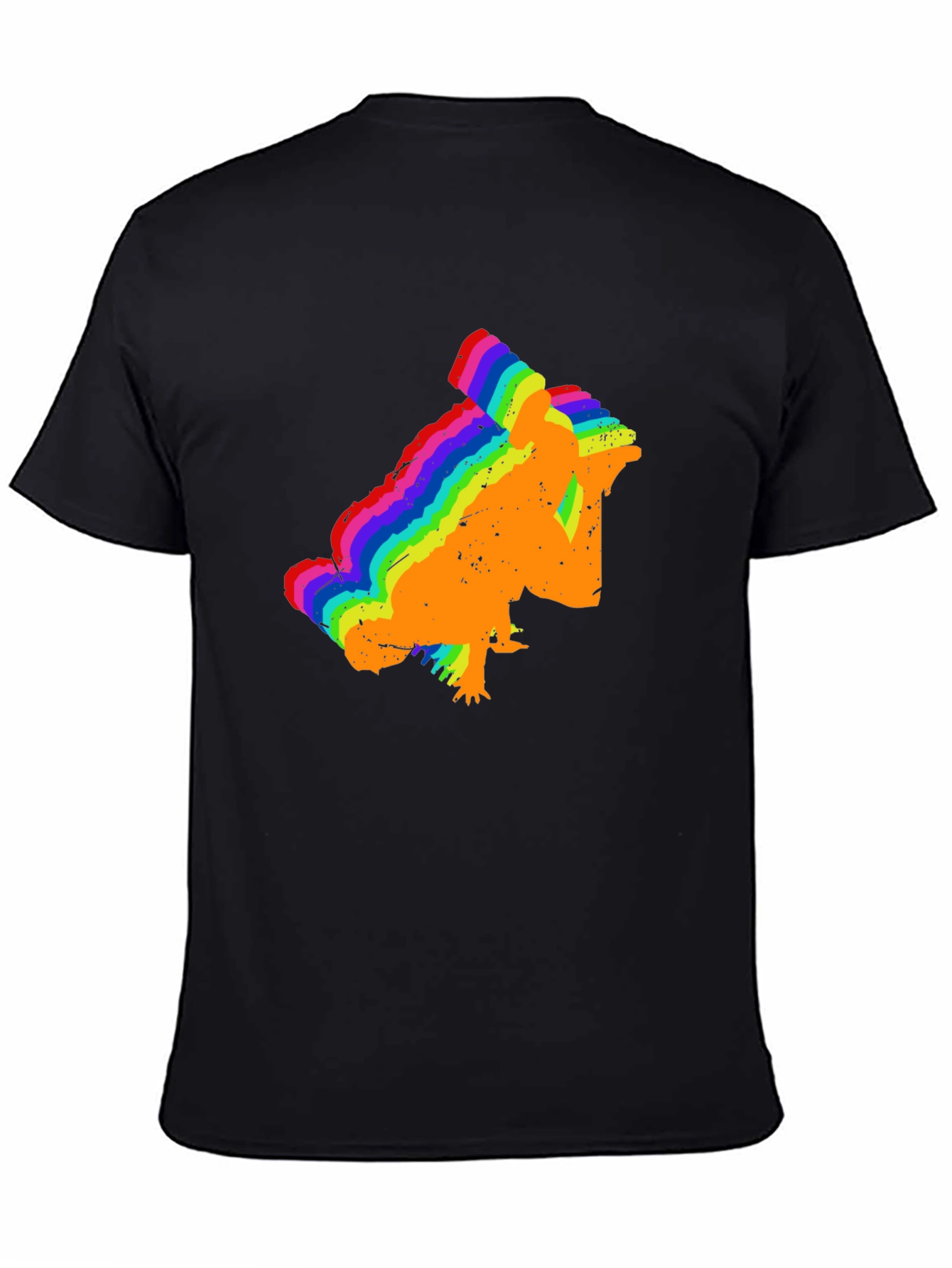Rainbow Chameleon T-Shirt - Black