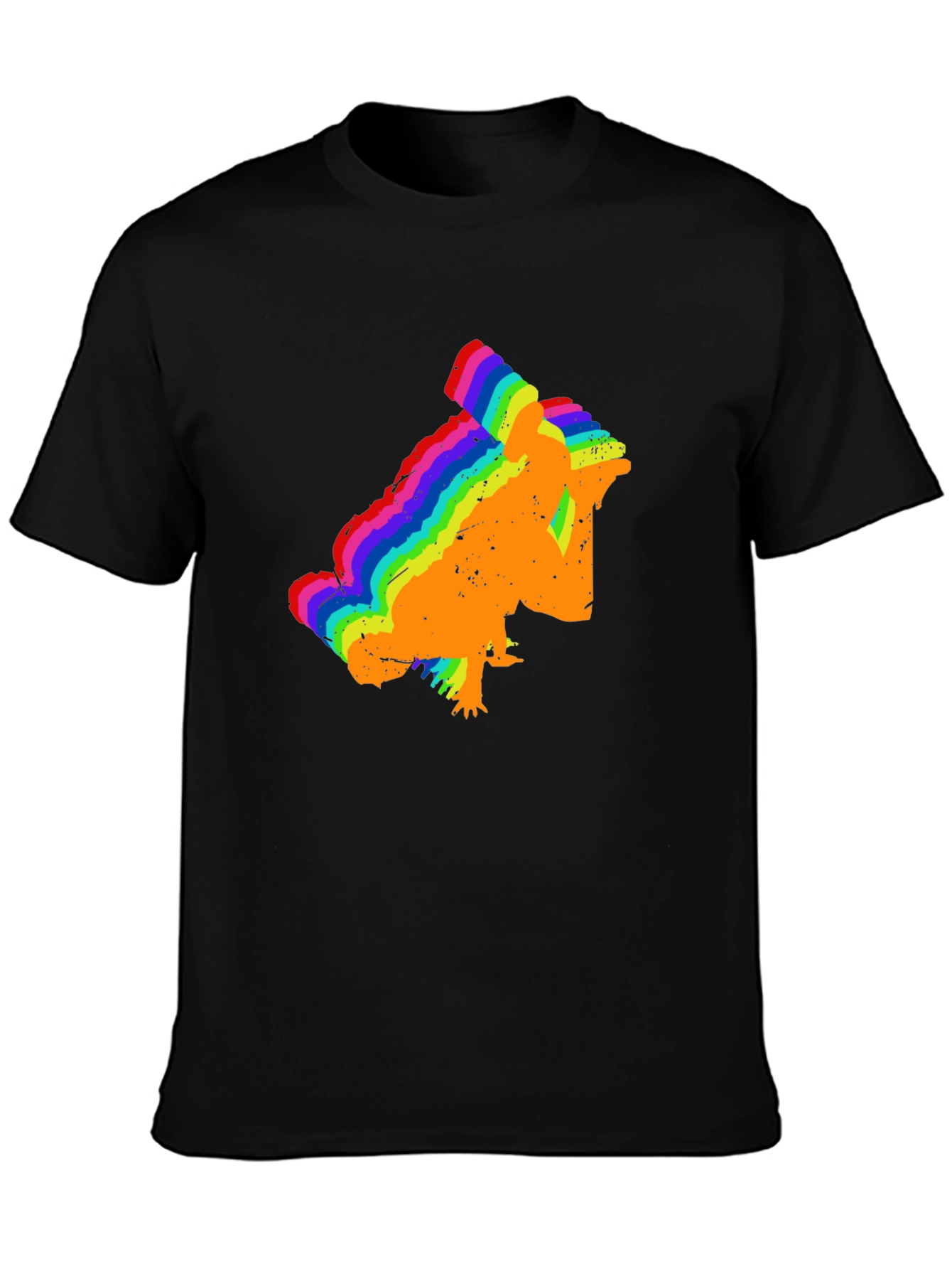 Rainbow Chameleon T-Shirt - Black