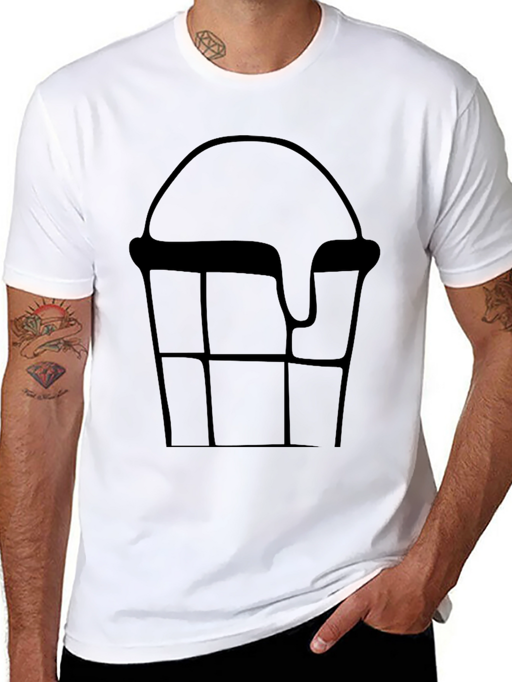 Ice Cream Cone Graphic Tee - Black Cotton T-Shirt