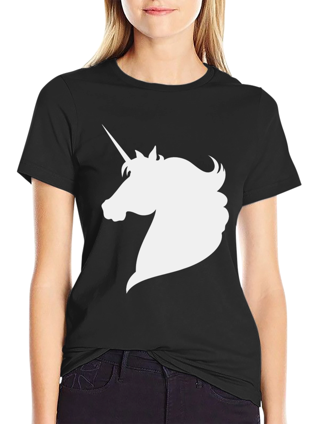 Unicorn Graphic Tee - Stylish Black Cotton T-Shirt