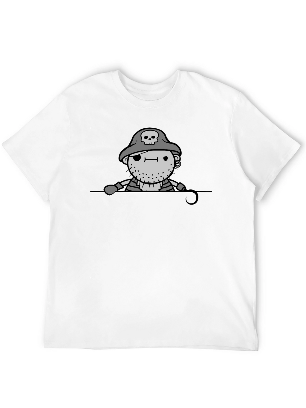 Pirate Cartoon Graphic Black T-Shirt