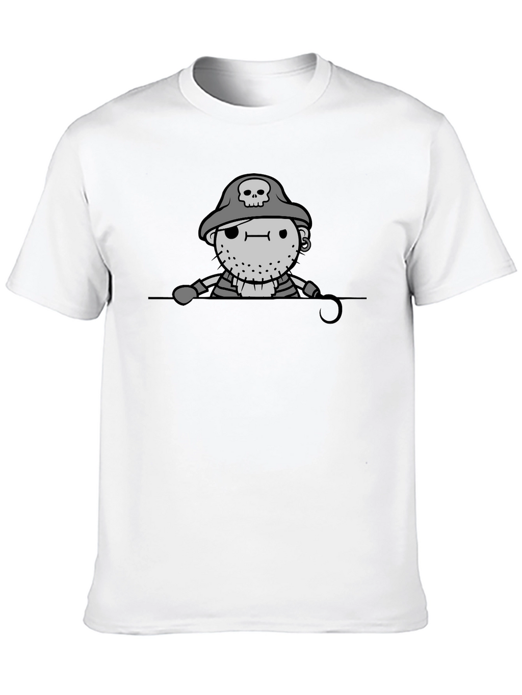 Pirate Cartoon Graphic Black T-Shirt