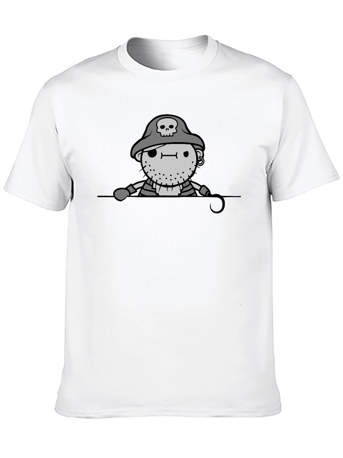 Pirate Cartoon Graphic Black T-Shirt