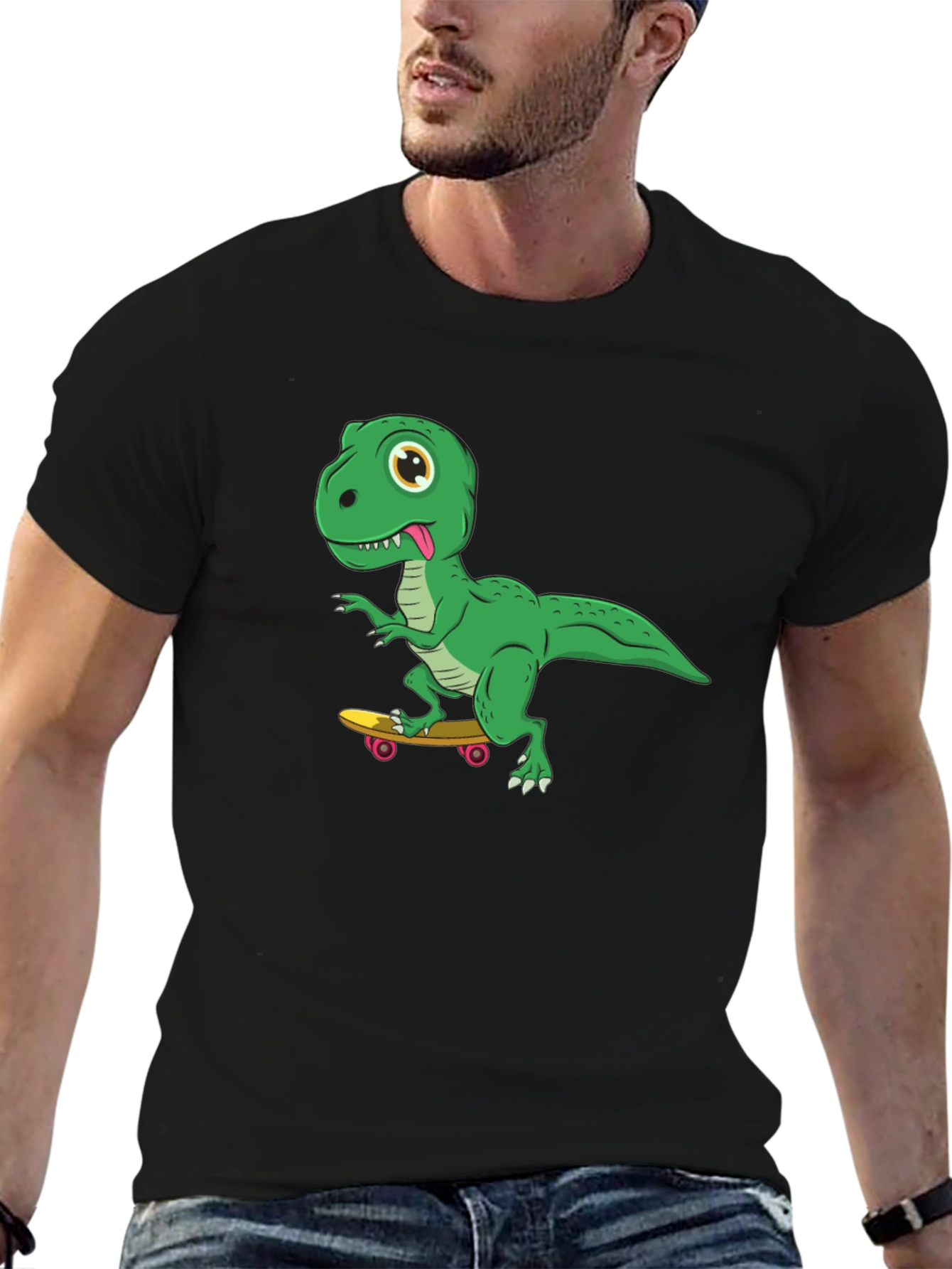 Skateboarding Dinosaur Graphic Tee
