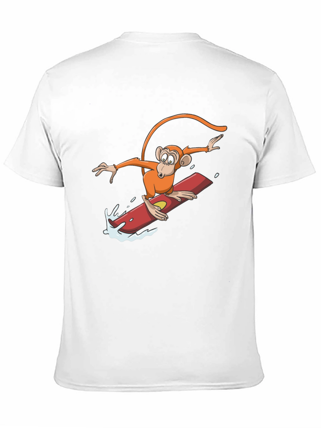 Surfing Monkey Graphic Tee - Black Cotton T-Shirt