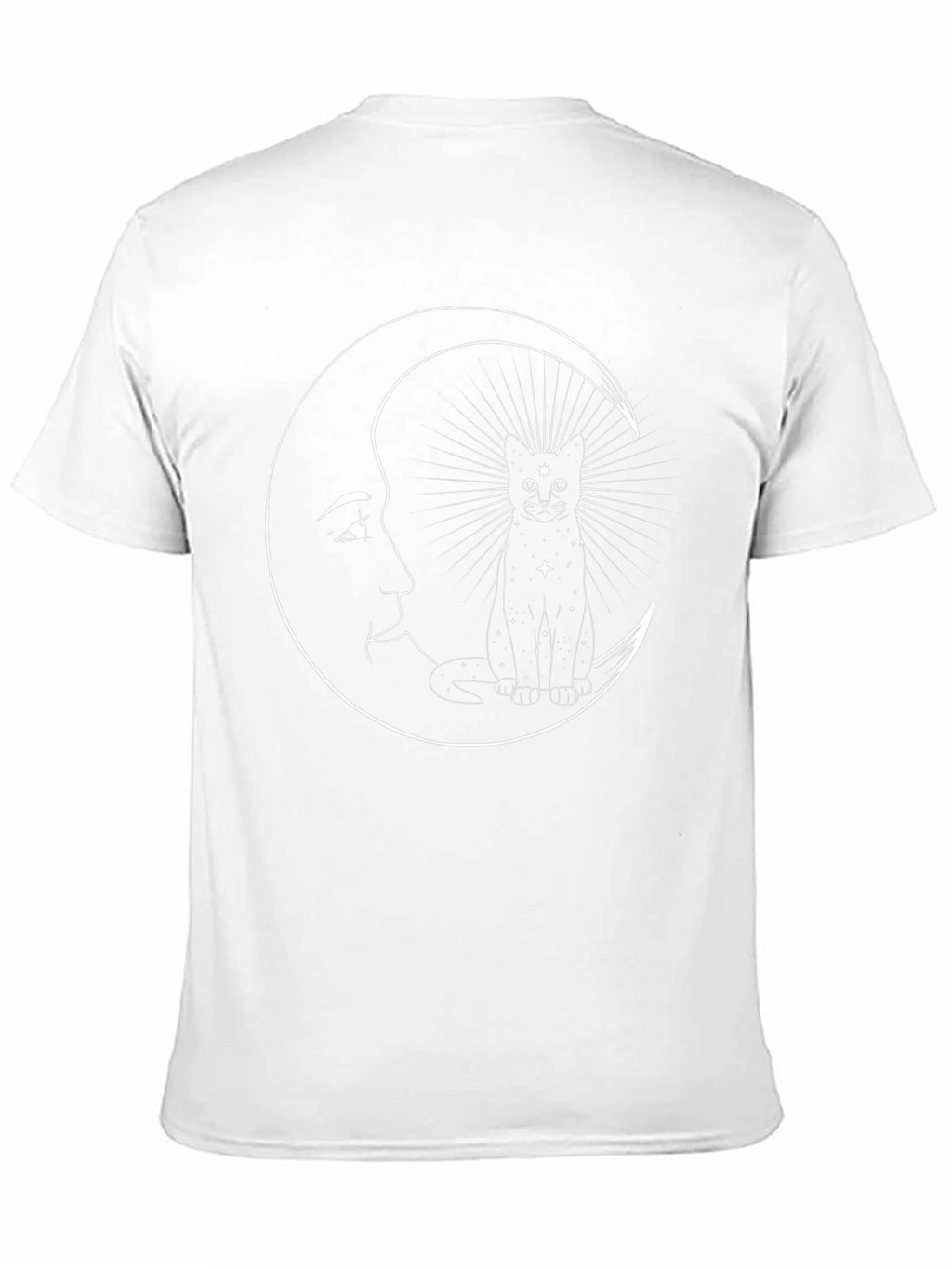 Celestial Cat Moon T-Shirt - Black Graphic Tee