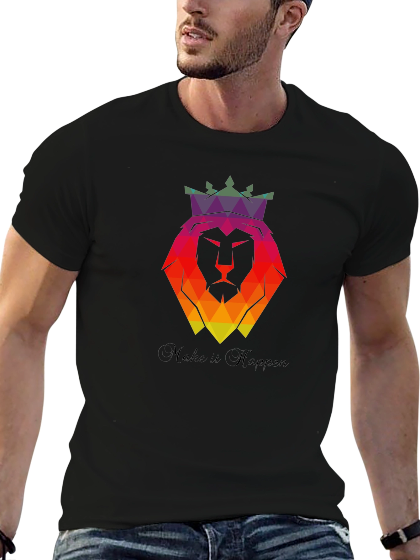Geometric Lion King Graphic Tee