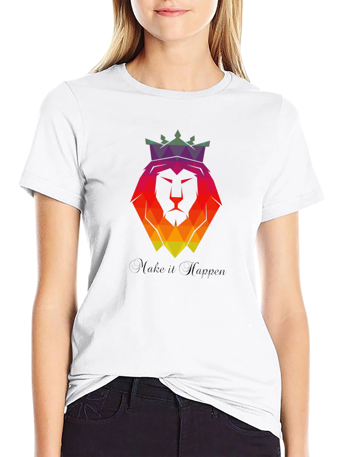 Geometric Lion King Graphic Tee