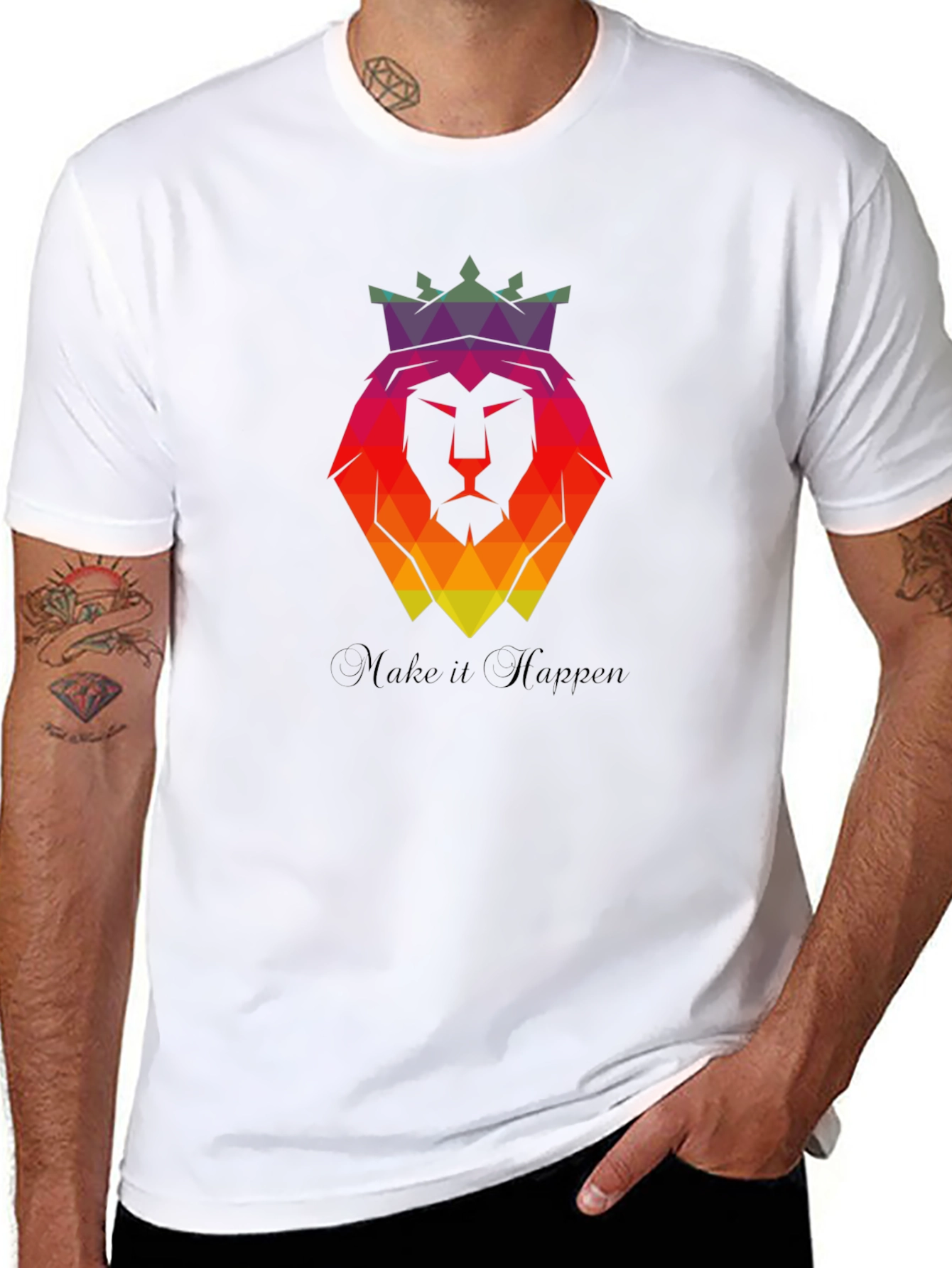 Geometric Lion King Graphic Tee