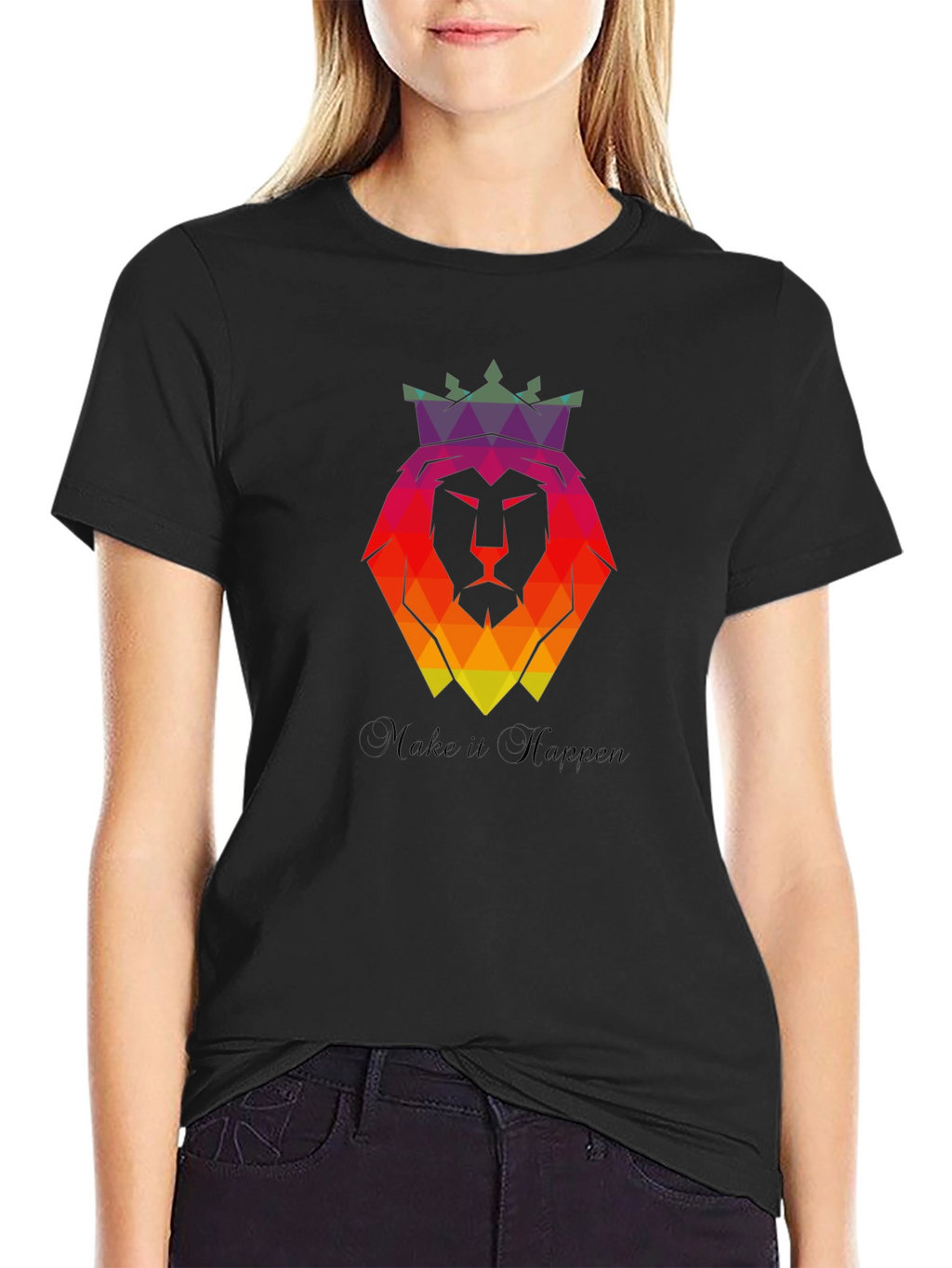 Geometric Lion King Graphic Tee