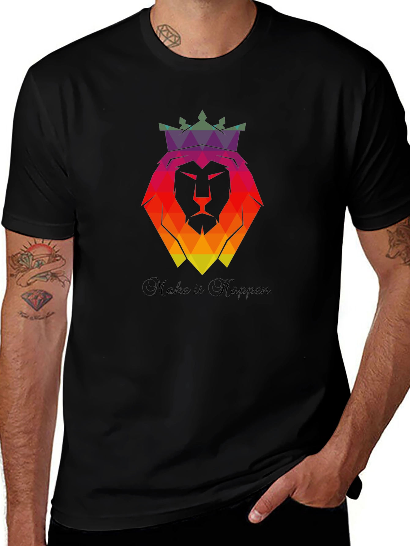 Geometric Lion King Graphic Tee
