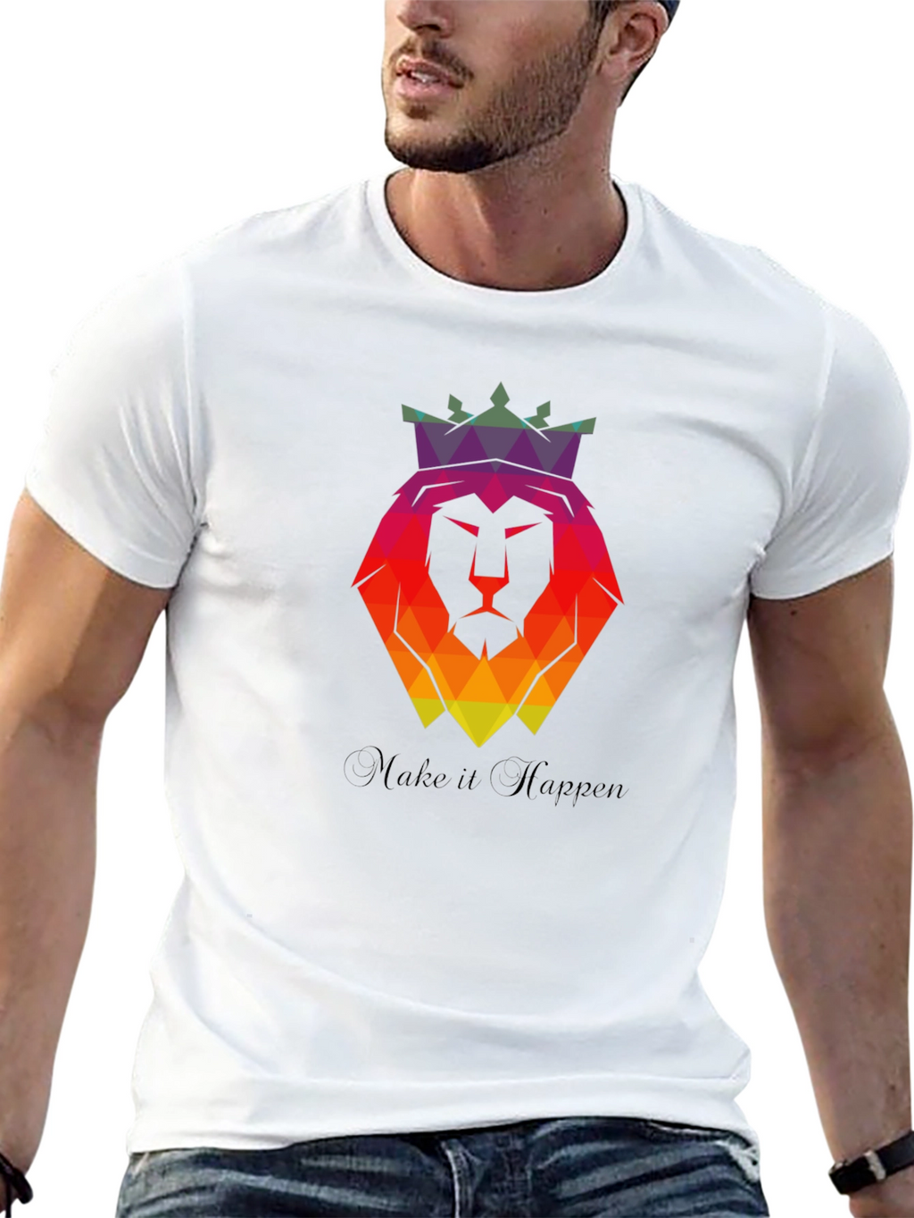 Geometric Lion King Graphic Tee