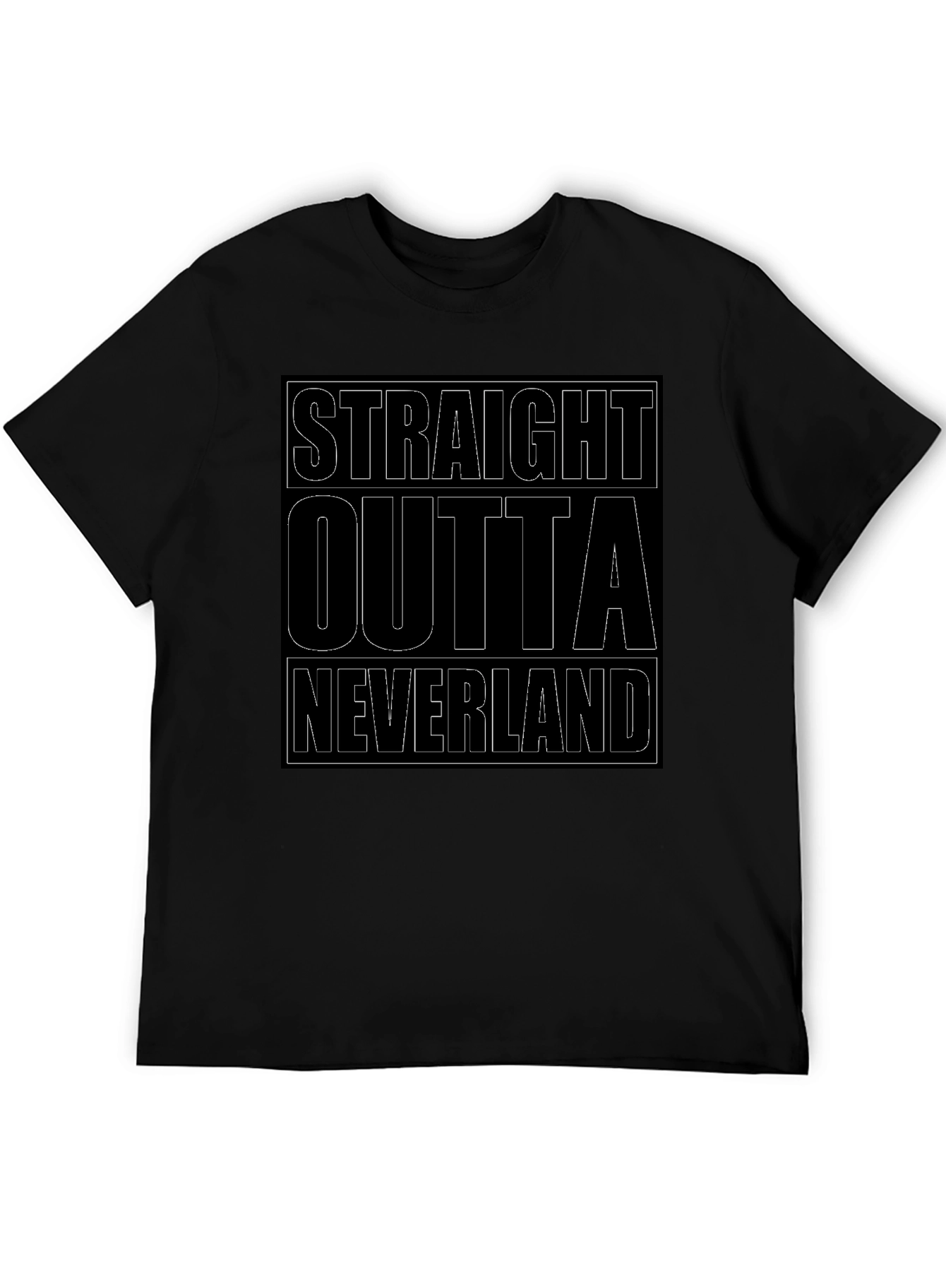 Straight Outta Neverland Black T-Shirt