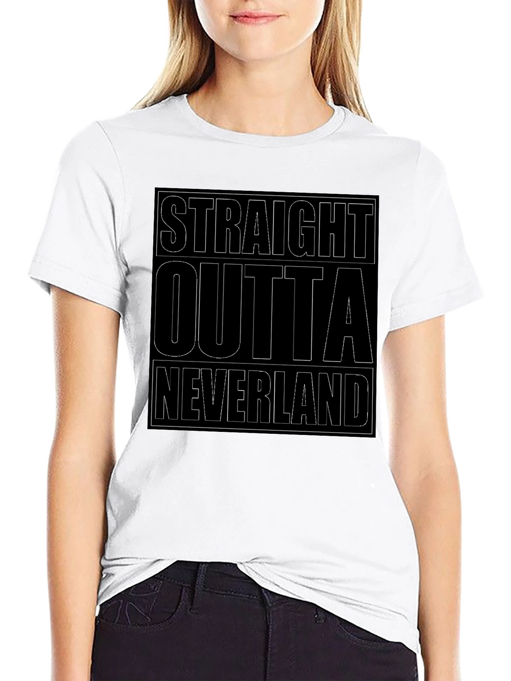 Straight Outta Neverland Black T-Shirt
