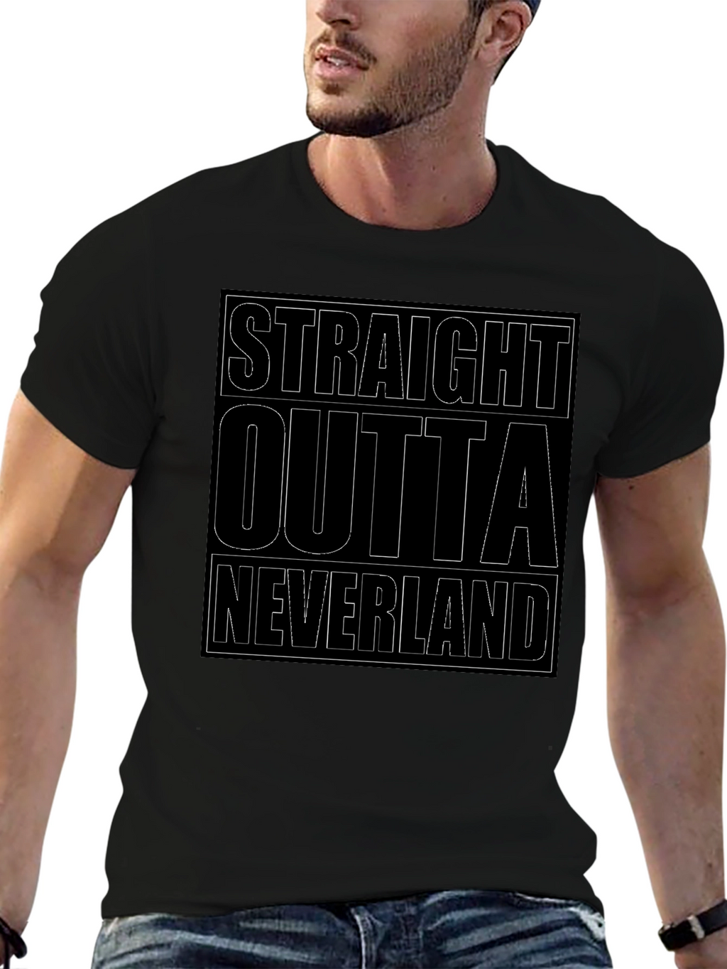 Straight Outta Neverland Black T-Shirt
