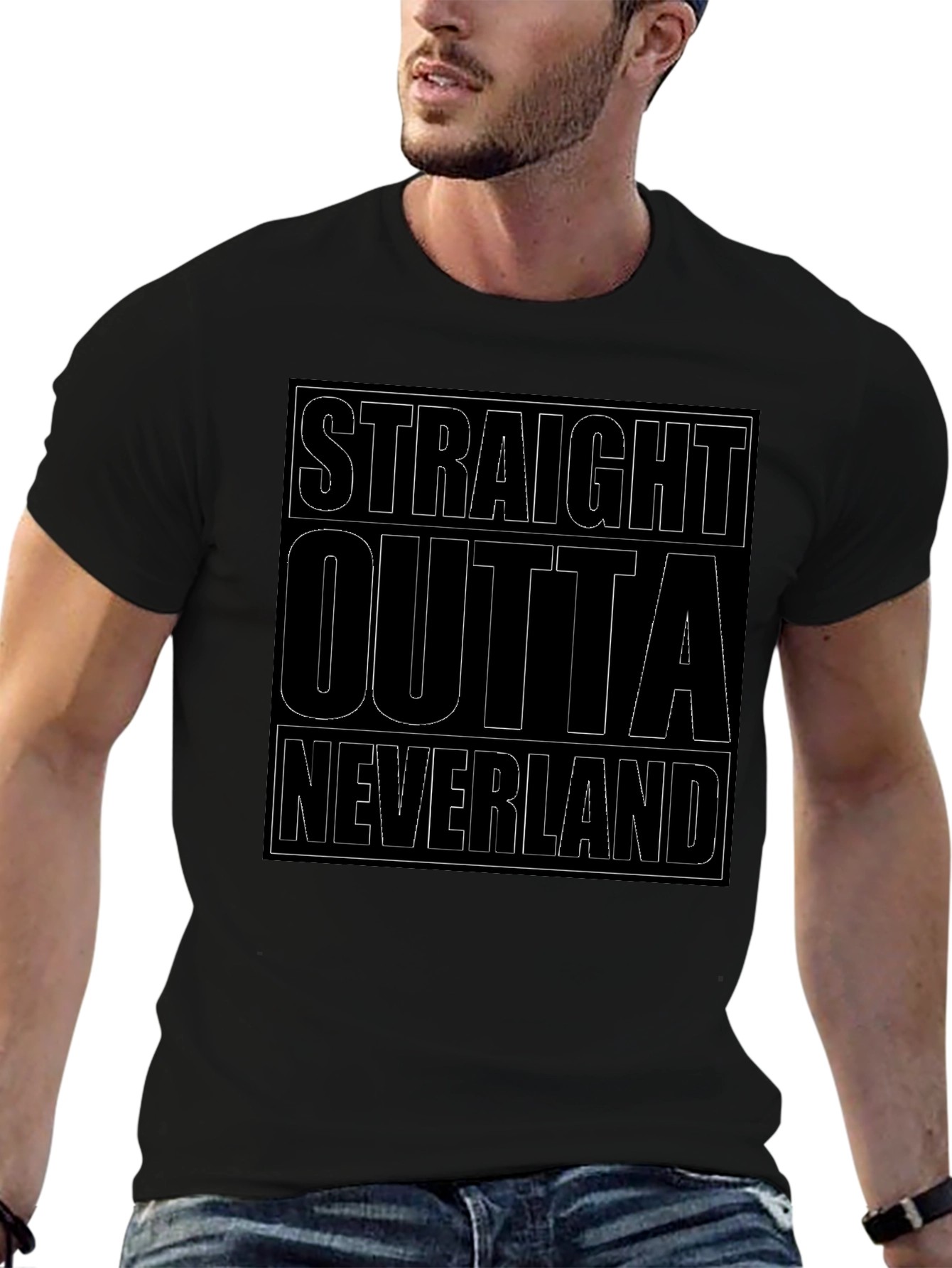 Straight Outta Neverland Black T-Shirt
