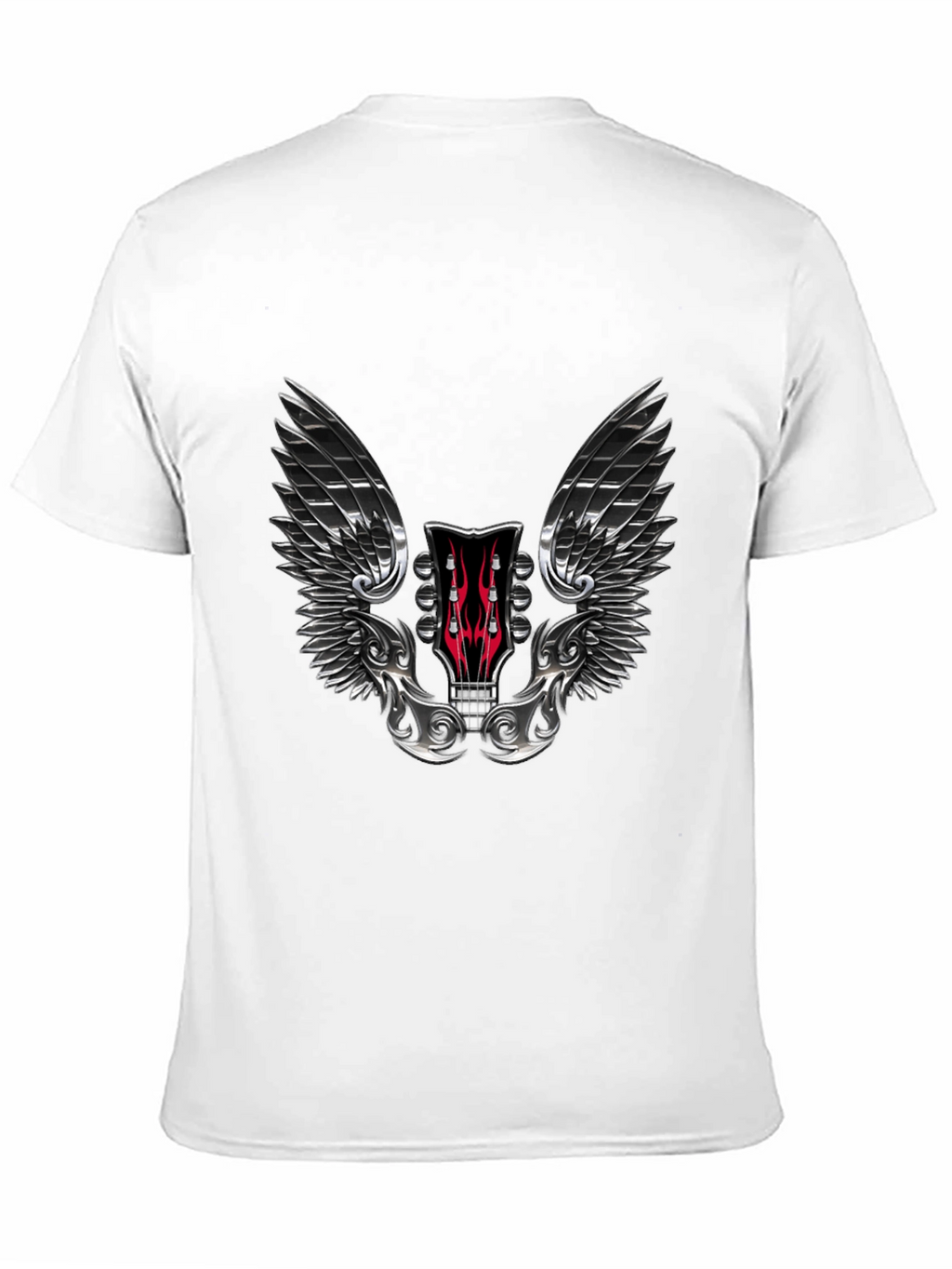 Winged Guitar Headstock Graphic Tee - Rocker Style