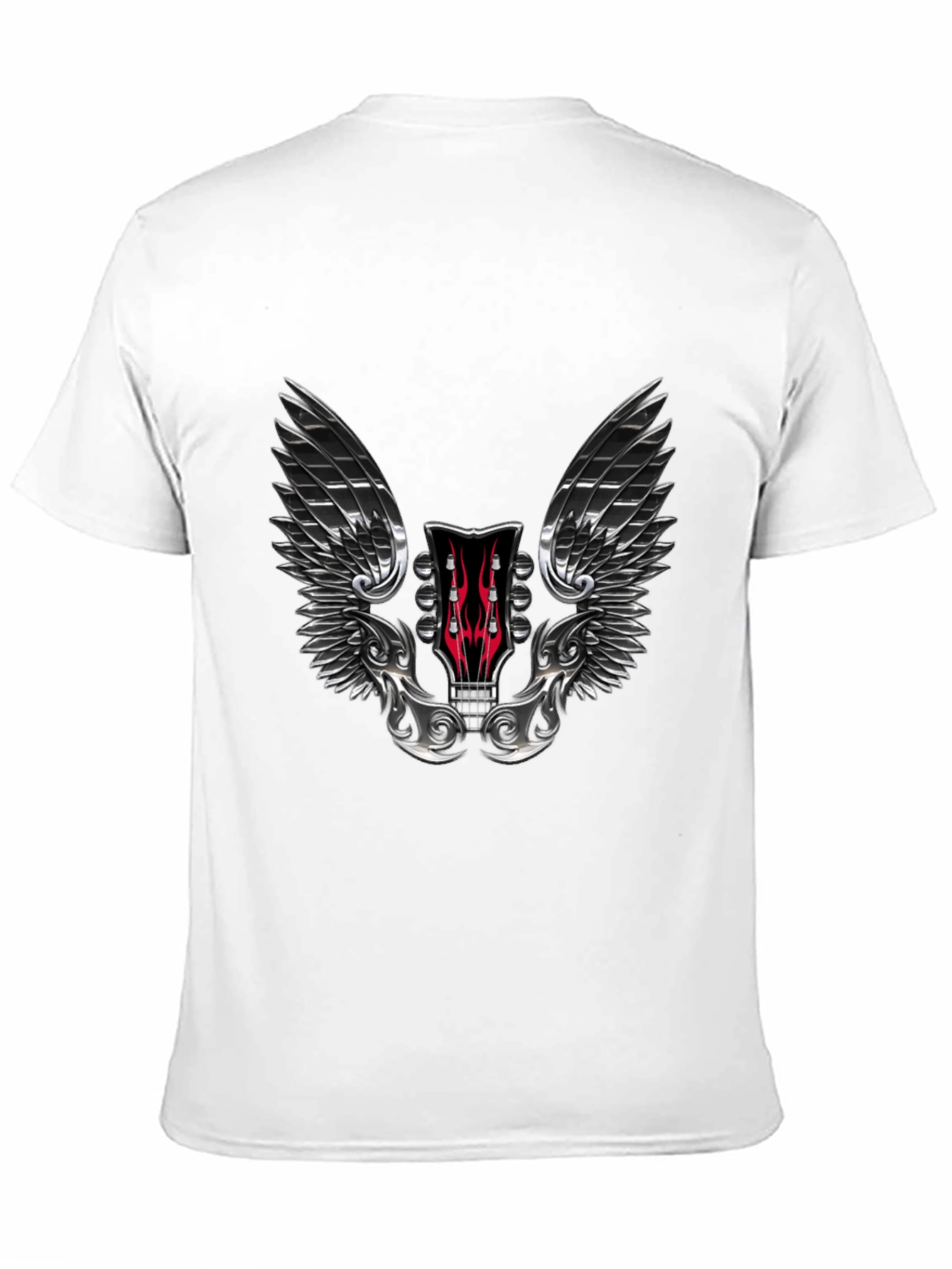 Winged Guitar Headstock Graphic Tee - Rocker Style