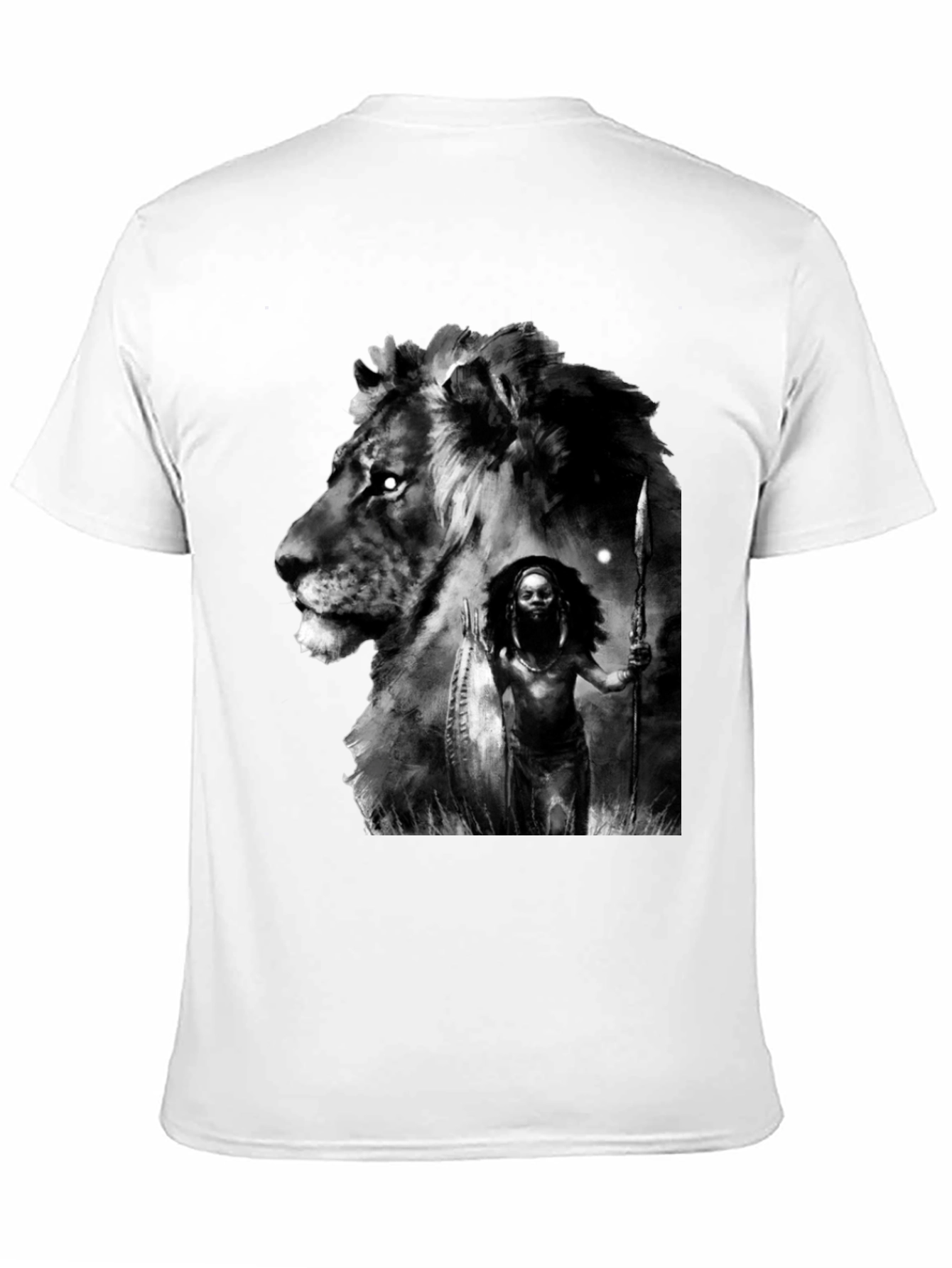 Lion Warrior Graphic Black T-Shirt